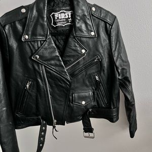 Black genuine leather jacket